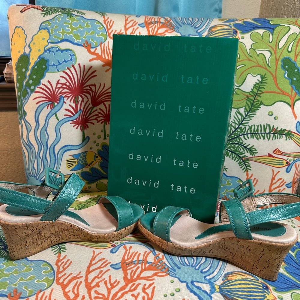 David Tate Emerald Glazed Calf Sandals